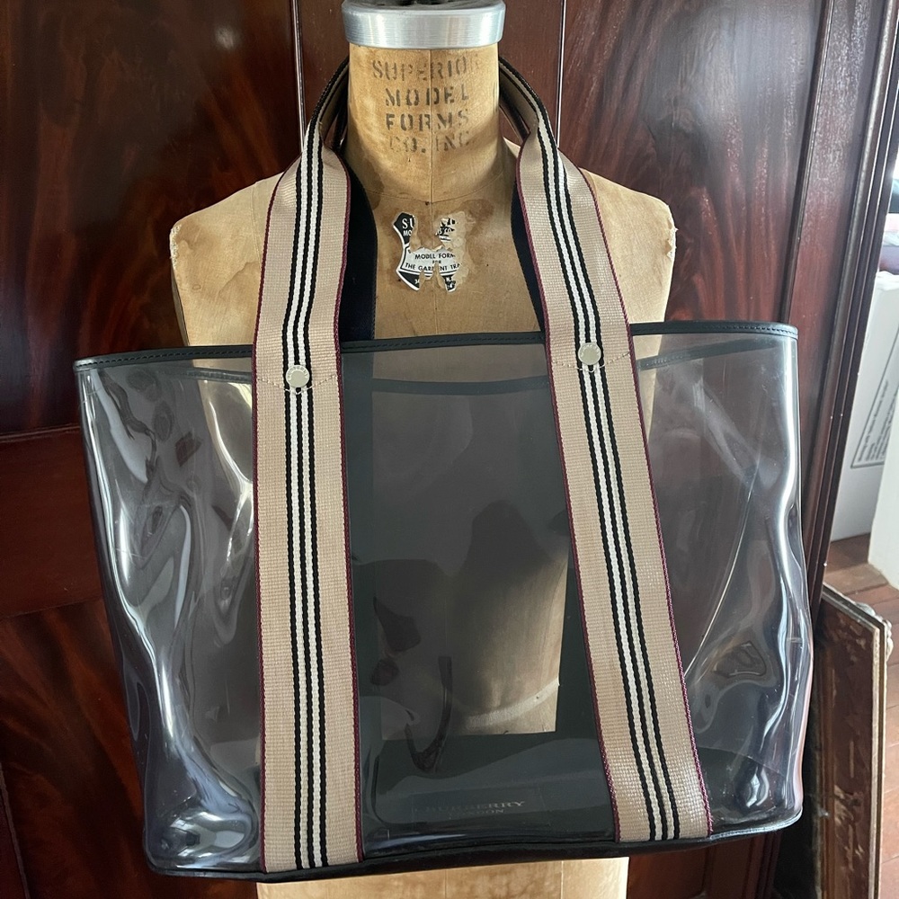 Burberry Authentic Beach Tote, gently used, traditional Burberry colors.